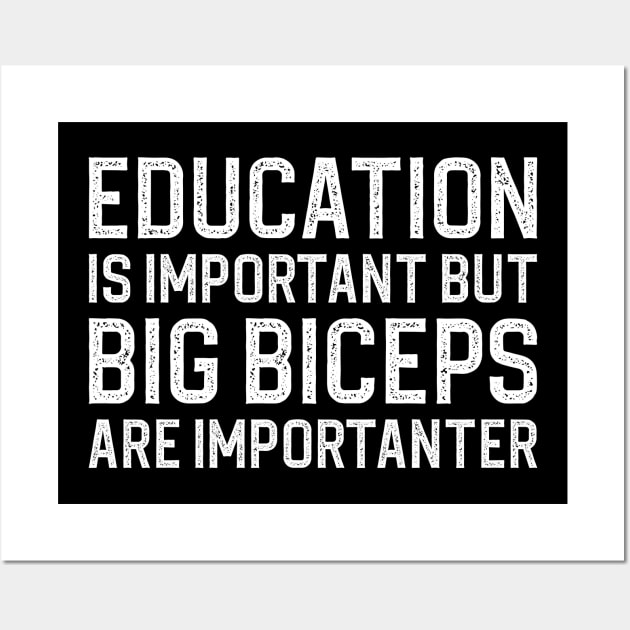 Education Is Important But Big Biceps Are Importanter Wall Art by DragonTees